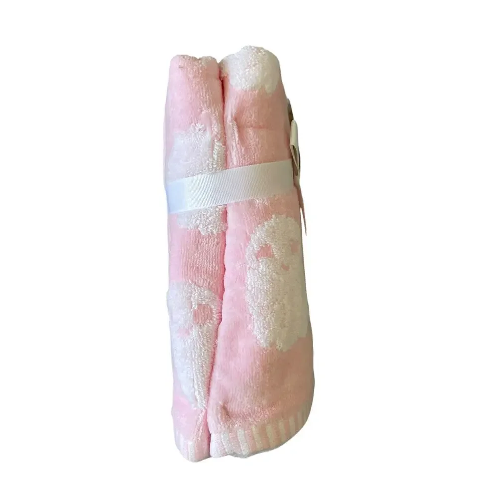 Caro Home Halloween Ghost Hand Towels 18x28 Plush Pink & White Set of 2 New